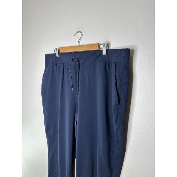 Yogalicious Lux Joggers Women Navy Blue Drawstring Pockets Elastic Waist Size 1X - Picture 3 of 9